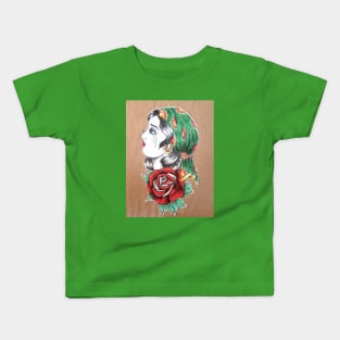 Gypsy Girl Tattoo Design Kids T-Shirt